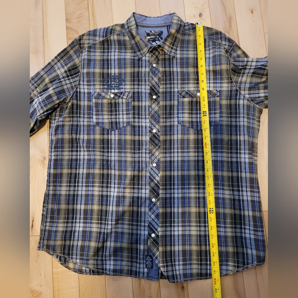 Point Zero men's size 2XT snap up long sleeve shirt - Picture 6 of 7
